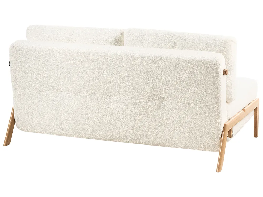 Living Room Set 3 Seater EDLAND with Bench Boucle White_1041130