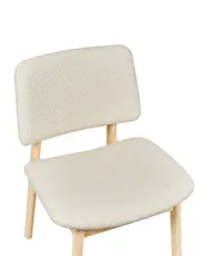 Esszimmerstuhl 2er Set BLANE Bouclé Hellbraun / Weiß_945402