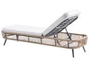 Sonnenliege mit Kissen ZERI Polyrattan Hellbeige_1055777