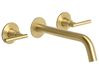 Wall Mounted Basin Mixer Tap ISHINCA Brass Gold