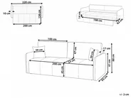 Schlafsofa 3-Sitzer EGGE Samtstoff Hellbraun_1020948