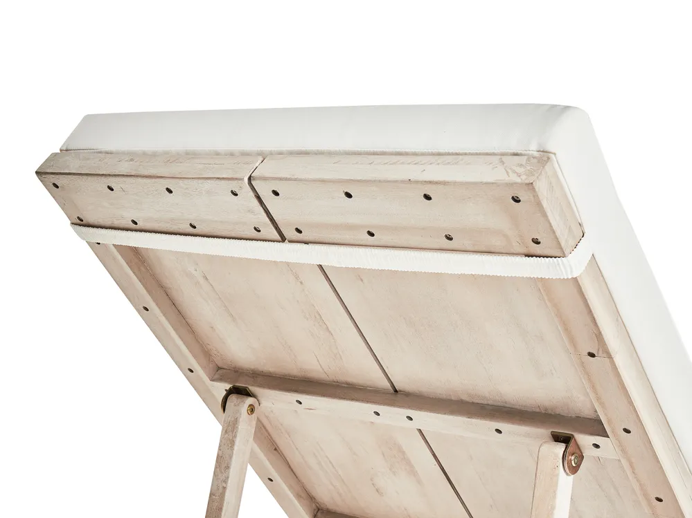 Gartenliege mit Auflage 2er Set AZZANELLO Akazienholz Cremeweiß_956873