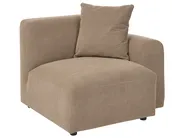 Modular Corner Sofa 3 Seater HEDE with Ottoman Fabric Brown Right Hand_1087453