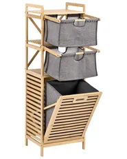 Tilt-Out Laundry Cabinet CUTERVO 40 cm Bamboo Light Brown_1135435