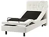 Bett verstellbar Bouclé DUKE 90 x 200 cm Cremeweiß