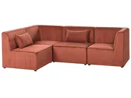 Modul Ecksofa 4-Sitzer LEMVIG mit Ottomane Cord Goldbraun rechtsseitig_1055042