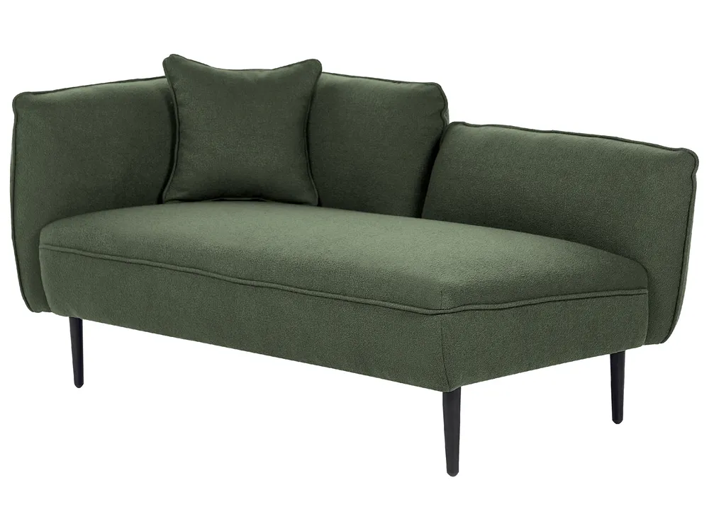 Linksseitige Chaiselongue CHEVANNES Bouclé Dunkelgrün_877223