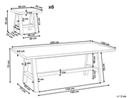 Gartenmöbel Set mit Hockern 6-Sitzer TONNARE Beton Grau_930663