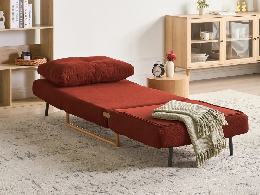Living Room Set 6 Seater JERSLEV Fabric Red_1016649