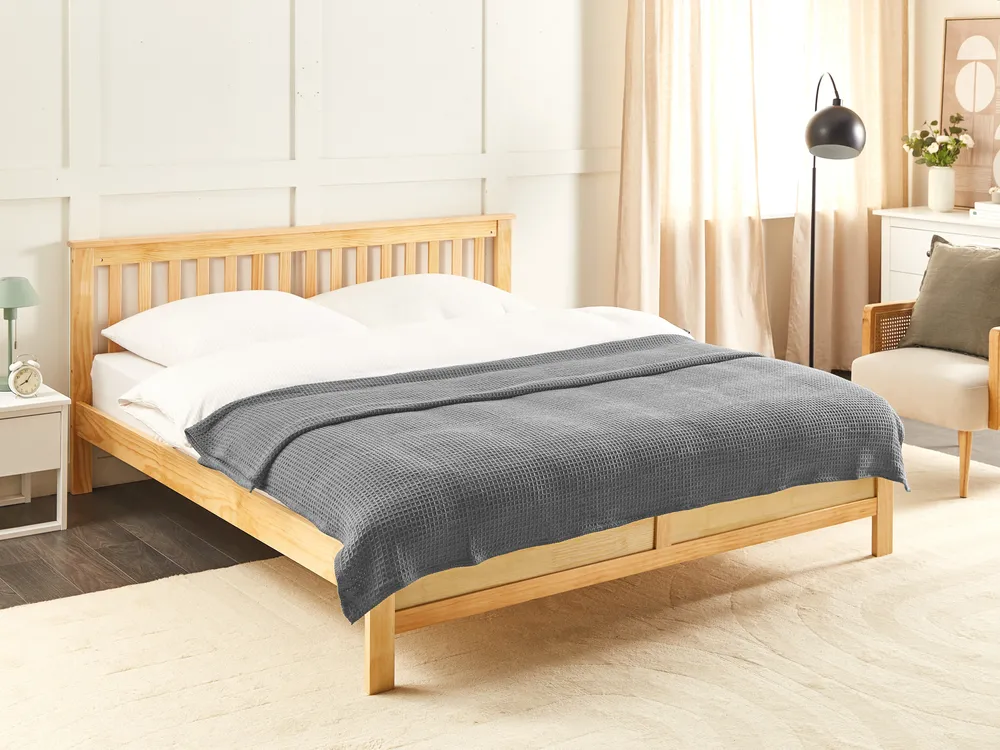 Tagesdecke RAGALA Baumwolle 200 x 220 cm Dunkelgrau