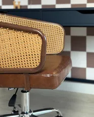Desk Chair TUCSON Faux Leather Brown_1017155