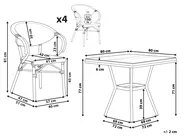 Gartenmöbel Set 4-Sitzer CASPRI Polyrattan Blau / Weiß_1090703