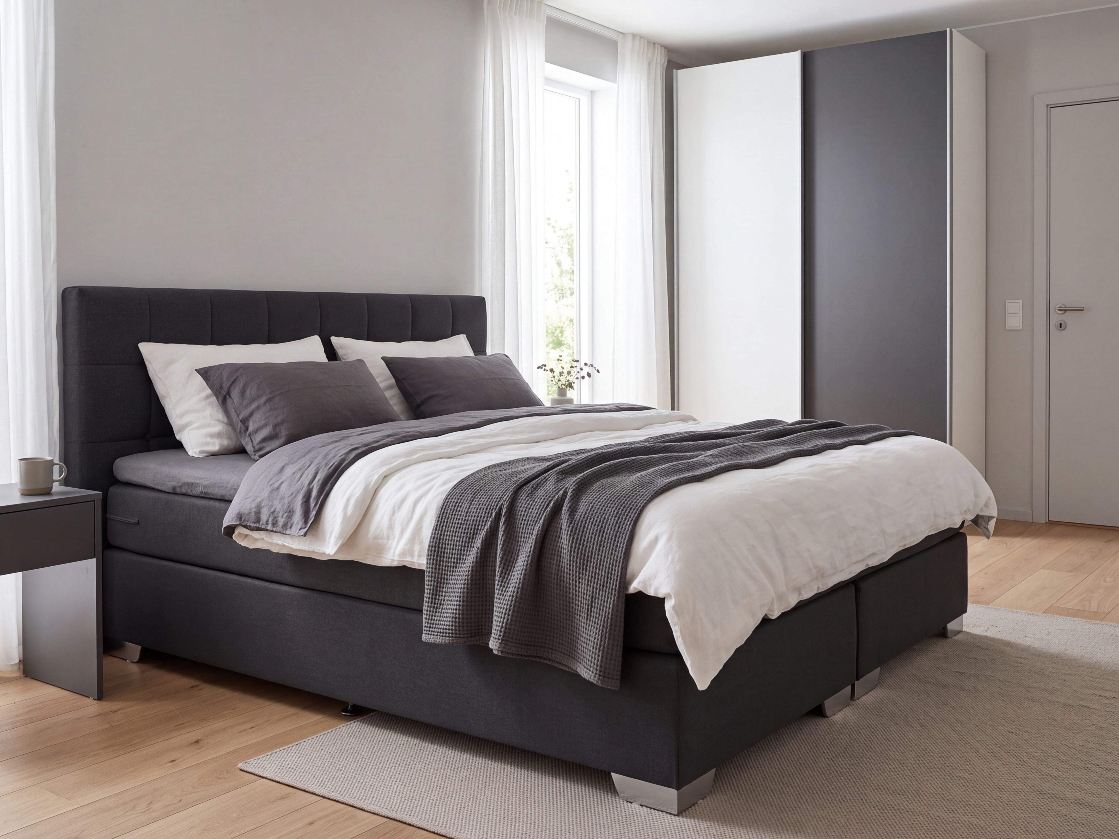Divan Bed Fabric ADMIRAL 140 x 200 cm (EU Double) Black