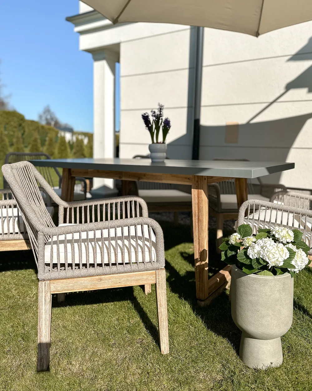 Set mit 2 Stühlen und Sitzkissen OLBIA Cremeweiß_923171