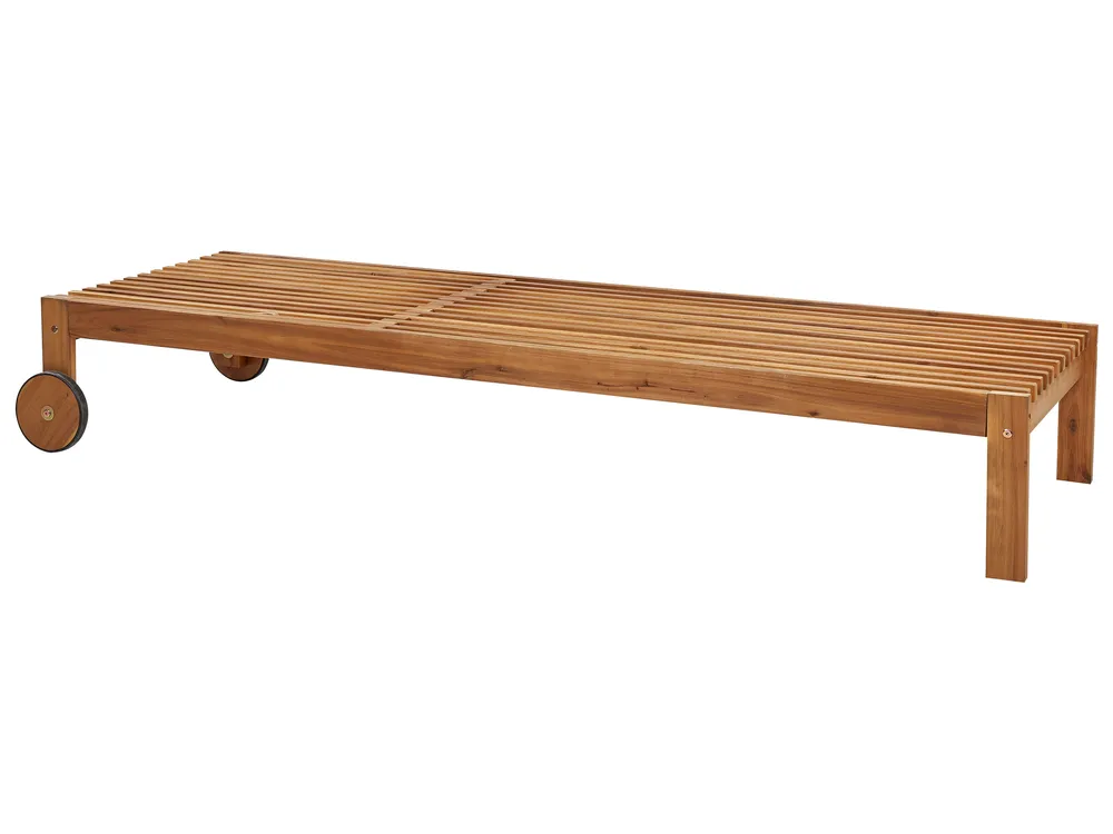 Sun Lounger BELLANO Reclining Acacia Wood Brown_922261
