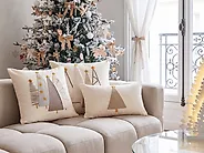 Set of 3 Decorative Cushions NOLIA 30 x 50 cm 45 x 45 cm White Christmas Motif_1164641