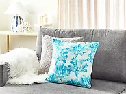Throw Cushion ROCKWEED 45 x 45 cm Cotton White Floral Pattern_1187915