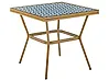 Outdoor Bistrotisch CASPRI 80 cm 80 cm Polyrattan Blau / Weiß