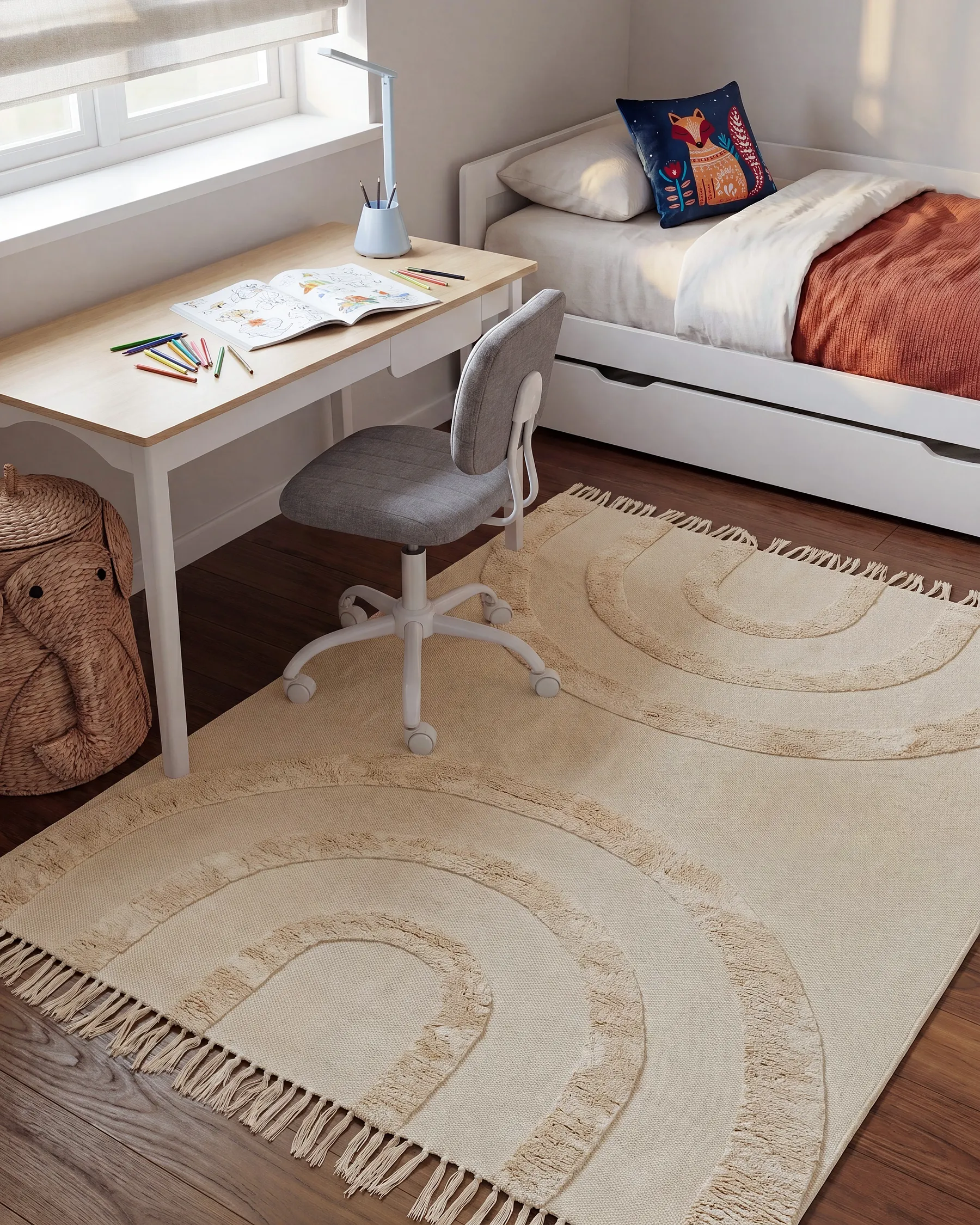 Tapis enfant NAKO  Beige 140 x 200 cm Coton_1135352