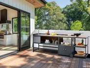 Outdoor Kitchen Set with Sink ORTISEI Light Brown Metal_934847