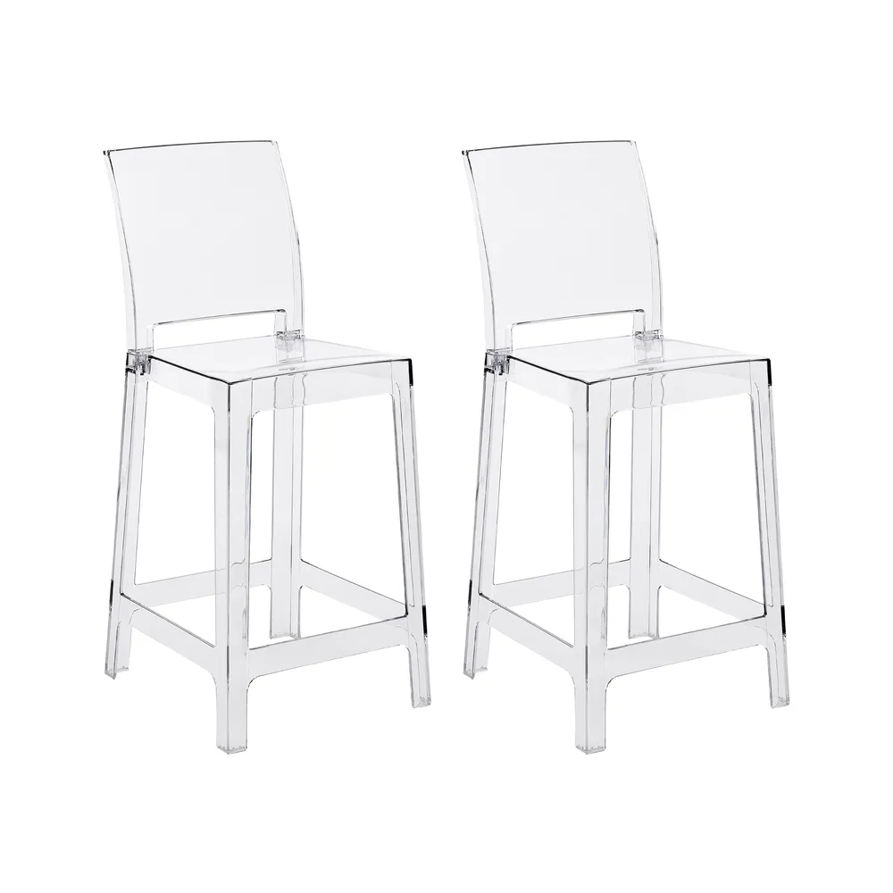 Set mit 2 Barstühlen WELLINGTON Transparent