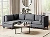 Modul Ecksofa 4-Sitzer UNSTAD Stoff Dunkelgrau rechtsseitig