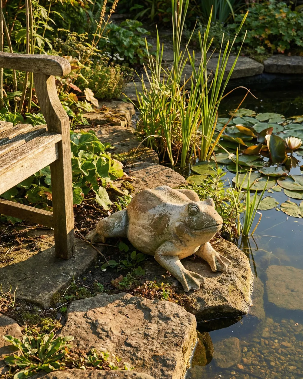 Garden Figurine CARAPELLE Frog Beige_1055072