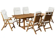 Gartenmöbel Set 6-Sitzer JAVA PREMIUM Akazienholz Cremeweiß_1066270