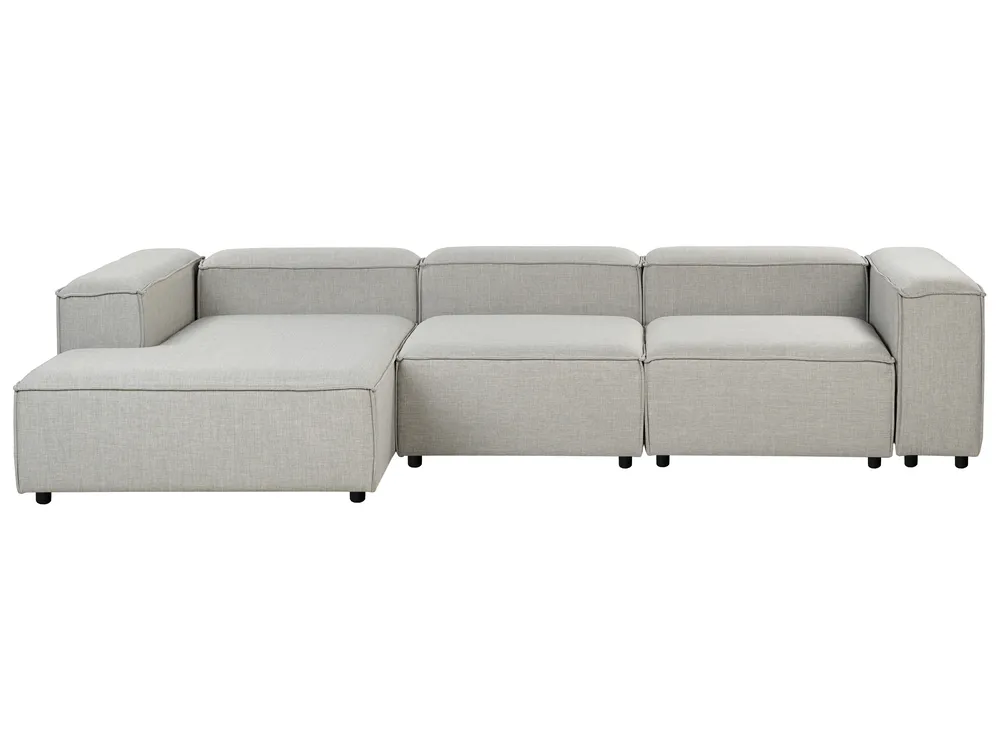 Modul Ecksofa 4-Sitzer ARDAL Stoff Hellgrau rechtsseitig