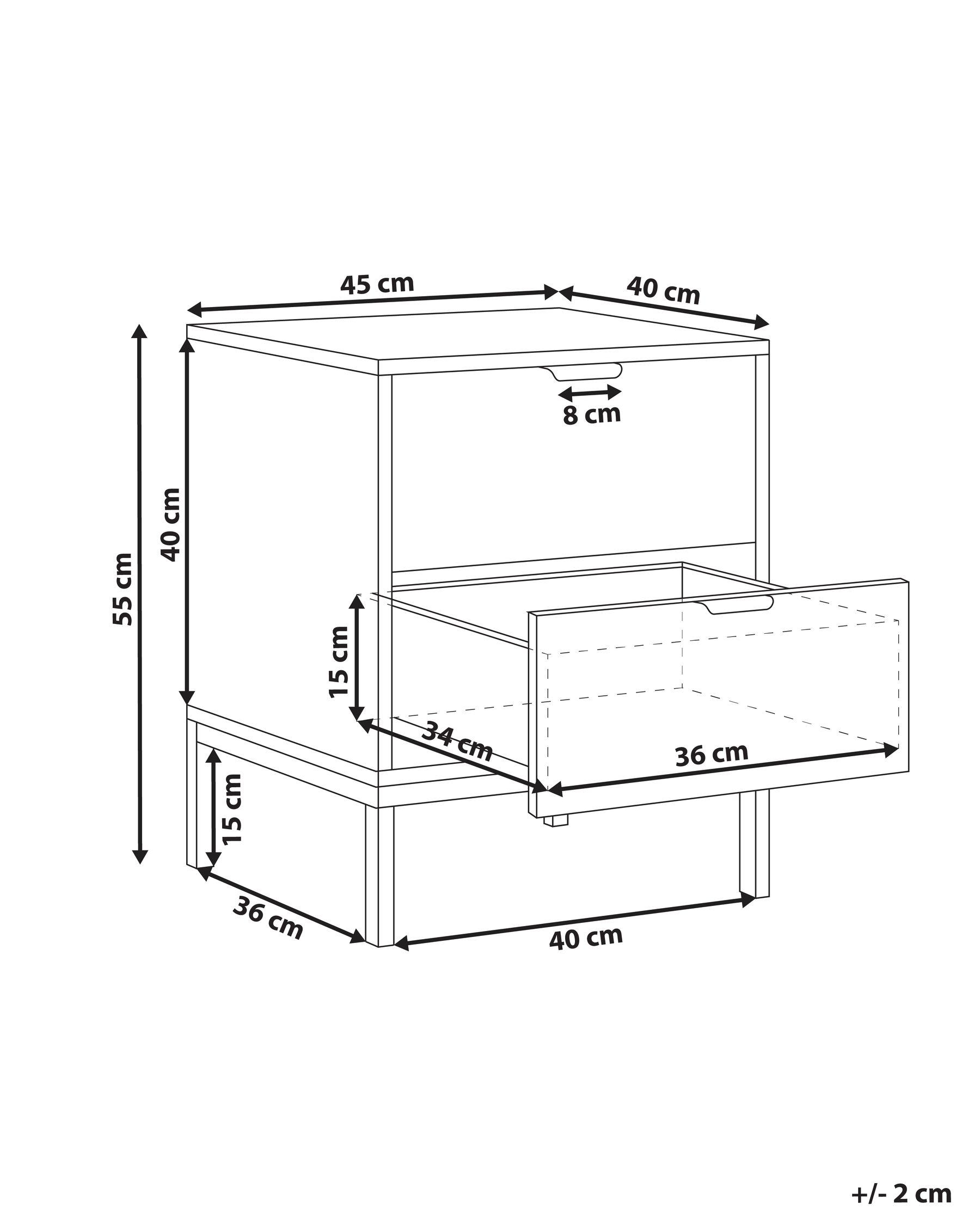 2 Drawer Bedside Table ADELAIDE White_1012028