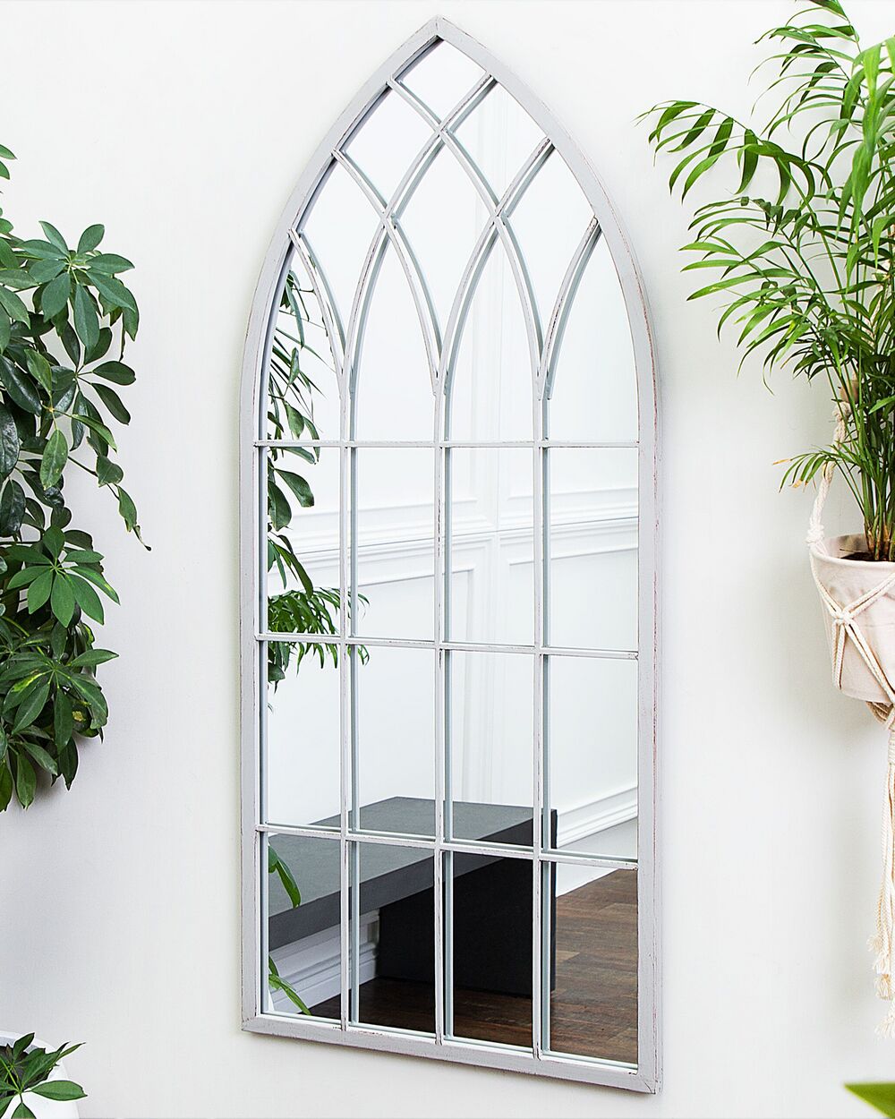 Wall Mirror CASSEL 50 cm 115 cm Metal Light Grey