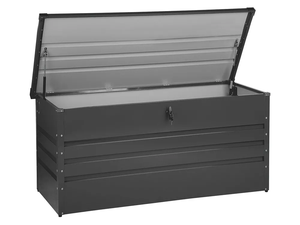 Aufbewahrungsbox CEBROSA 132 cm 62 cm Metall Graphitgrau