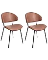 Esszimmerstuhl 2er Set KIANA Kunstleder Braun