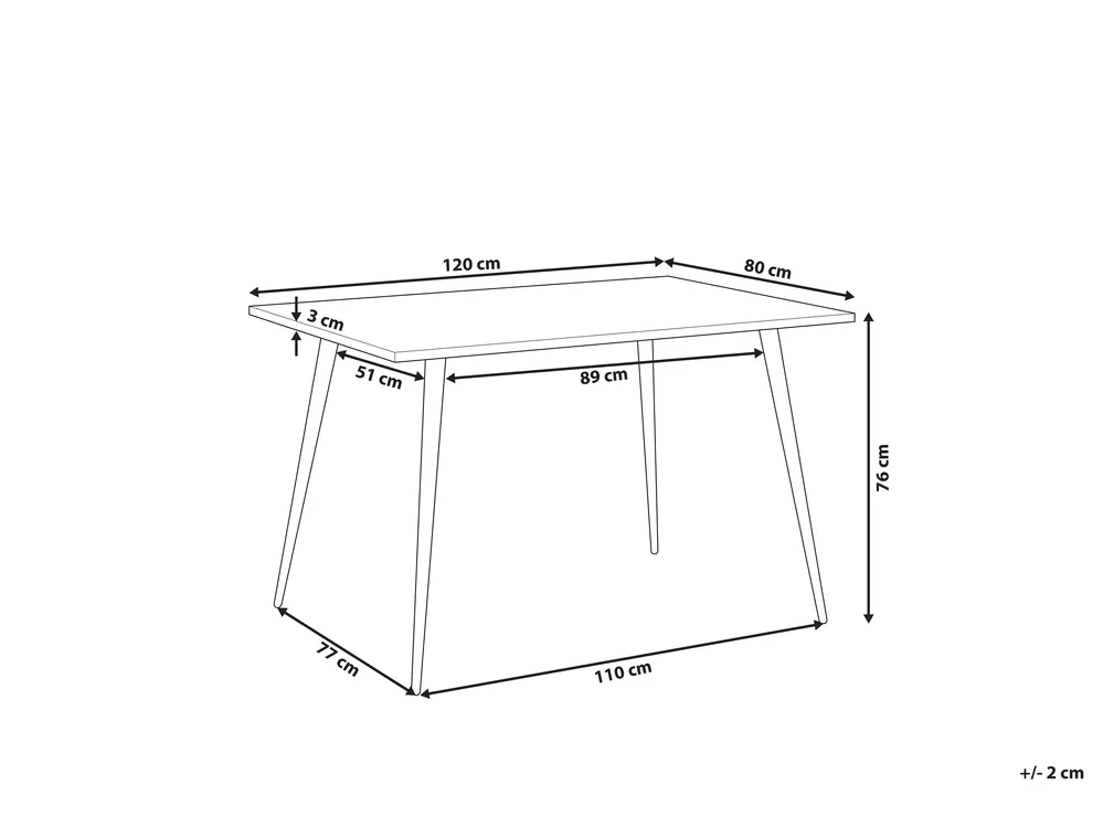 Esstisch SANTIAGO Grauer Betoneffekt 120 cm 80 cm_776515