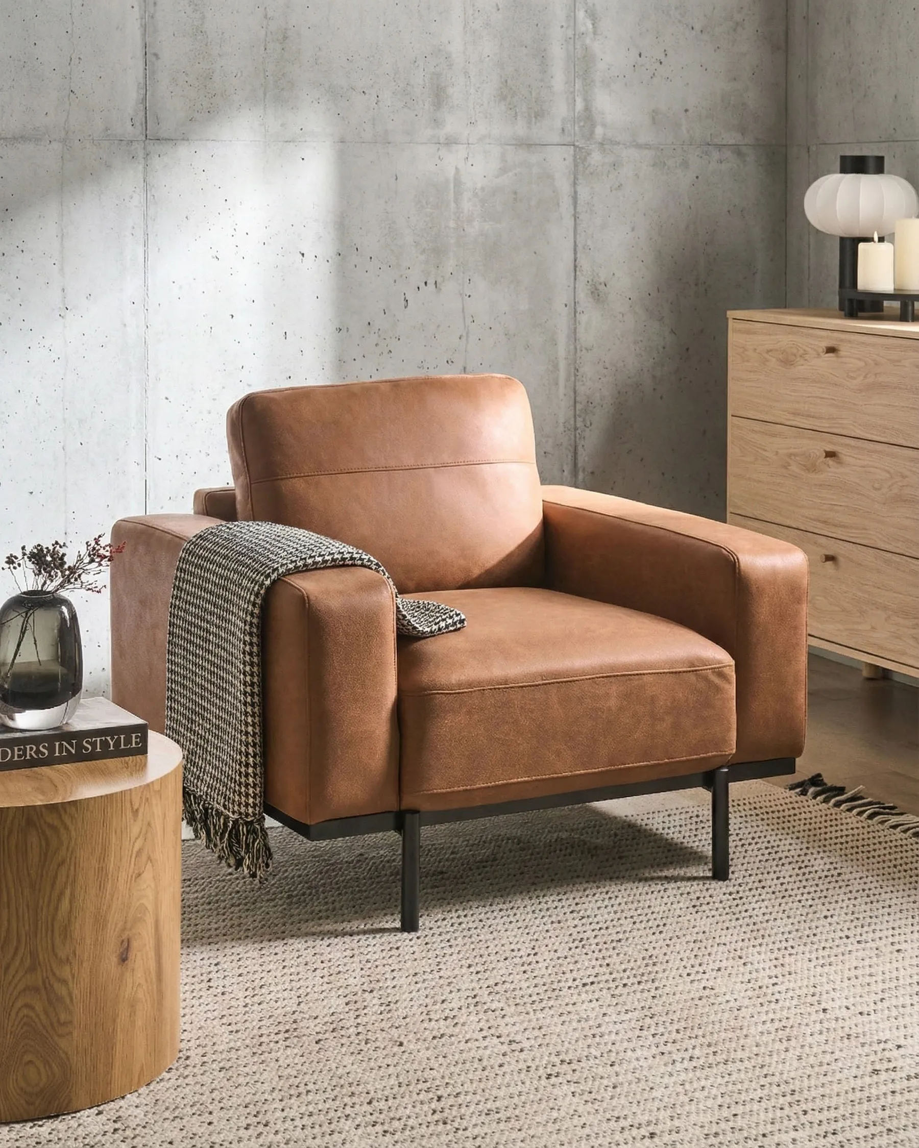 Sessel SOVIK Kunstleder Braun_1041203
