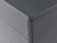 Aufbewahrungsbox KYMI 136 cm 55 cm Metall mit Rädern Dunkelgrau_1173673