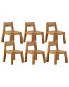 Gartenstuhl 6er Set LIVORNO Akazienholz Braun