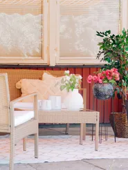 Lounge Set mit Tisch MARSALA Polyrattan Hellbraun_828313