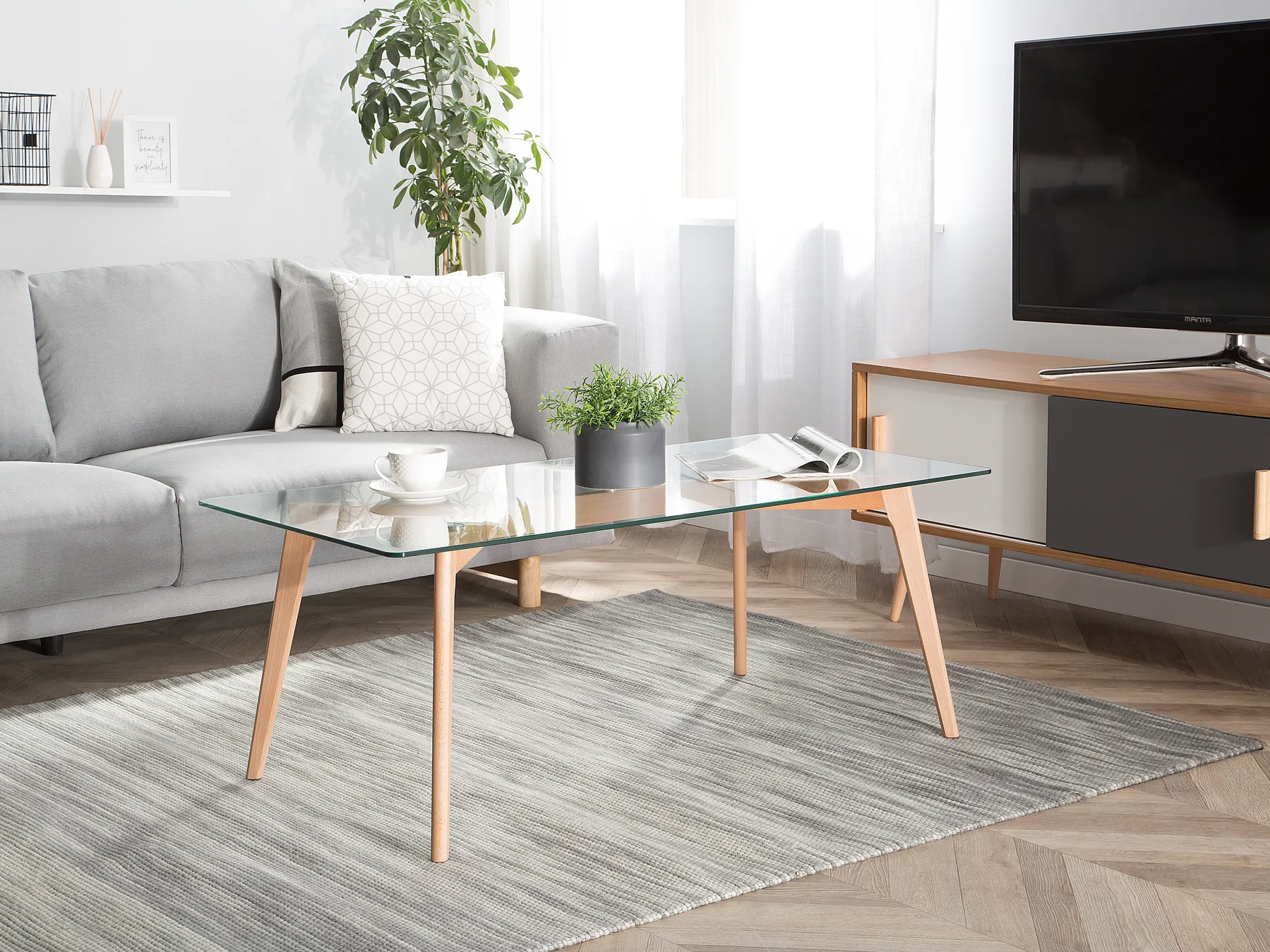 Coffee Table HUDSON Glass Transparent_177466
