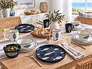 Tafelservice 16-teilig TAMARIND Porzellan Weiß / Blau_1175254