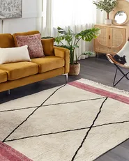 Rug AFSAR Light Beige 140 x 200 cm Cotton_839983