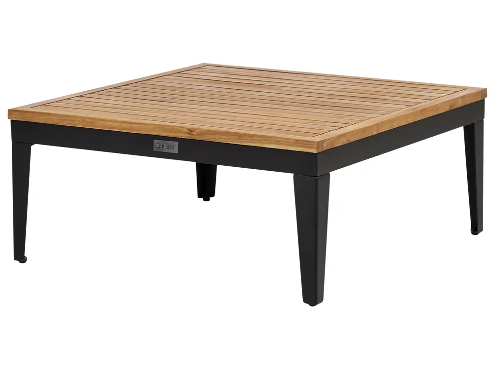 Garten Ecksofa mit Tisch 3-Sitzer BRACCIANO zertifiziertes Akazienholz Hellbeige rechtsseitig_955421