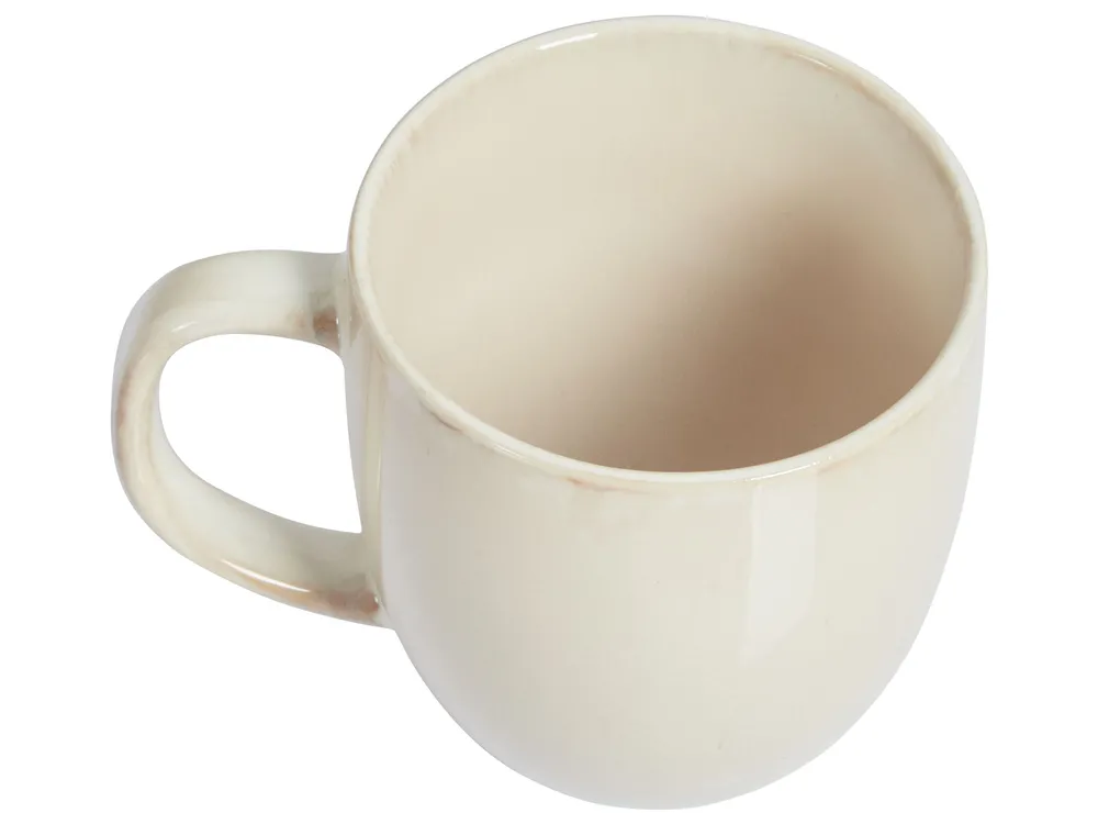 Set of 4 Mugs GINSENG Stoneware Light Beige_956572