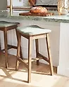 Set mit 2 Barhockern DIXON Holz Dunkelbraun / Grün