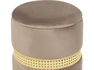 Pouf mit Stauraum 2er Set MEDFORD Samtstoff Taupe_876788
