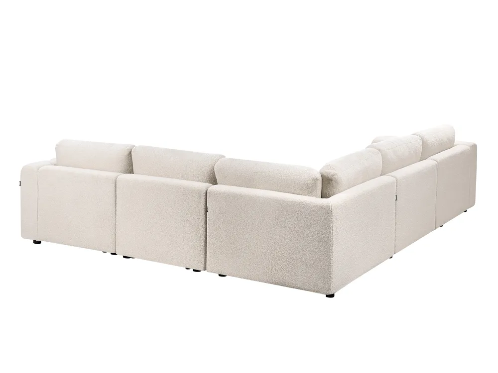Modul Ecksofa 5-Sitzer KIVVIK Bouclé Cremeweiß rechtsseitig_1045647