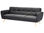 Sofa Bed 3 Seater FLORLI Fabric Black_704144