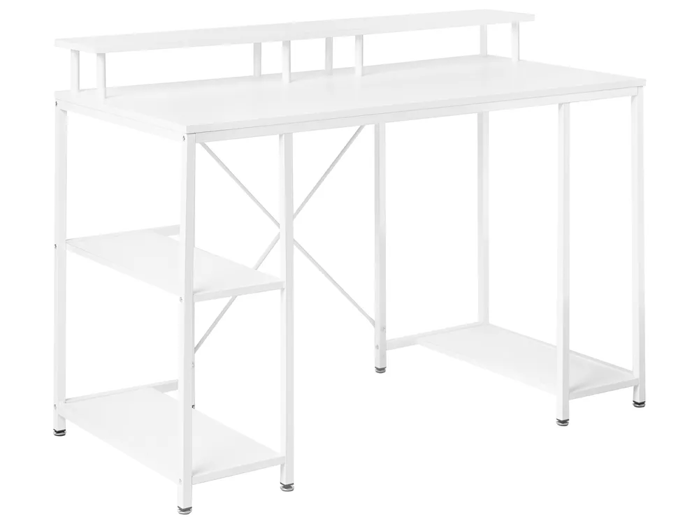 Schreibtisch CADDO 120 cm 60 cm mit Fächern Weiß