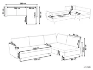 Eckschlafsofa 3-Sitzer KOGE mit Stauraum Stoff Braun linksseitig_1087977