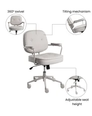 Desk Chair PARAMUS Faux Leather Grey_1072253